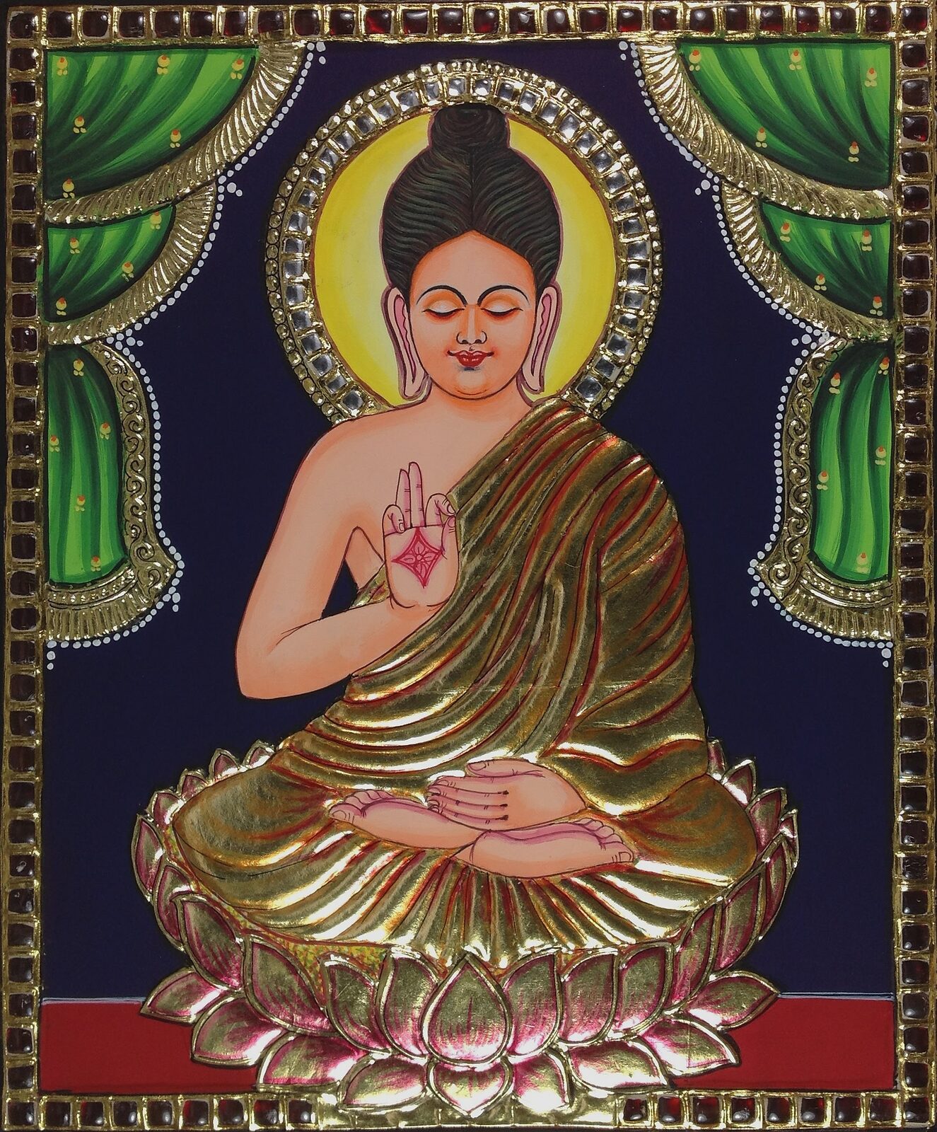 Buddha painting in warm tones