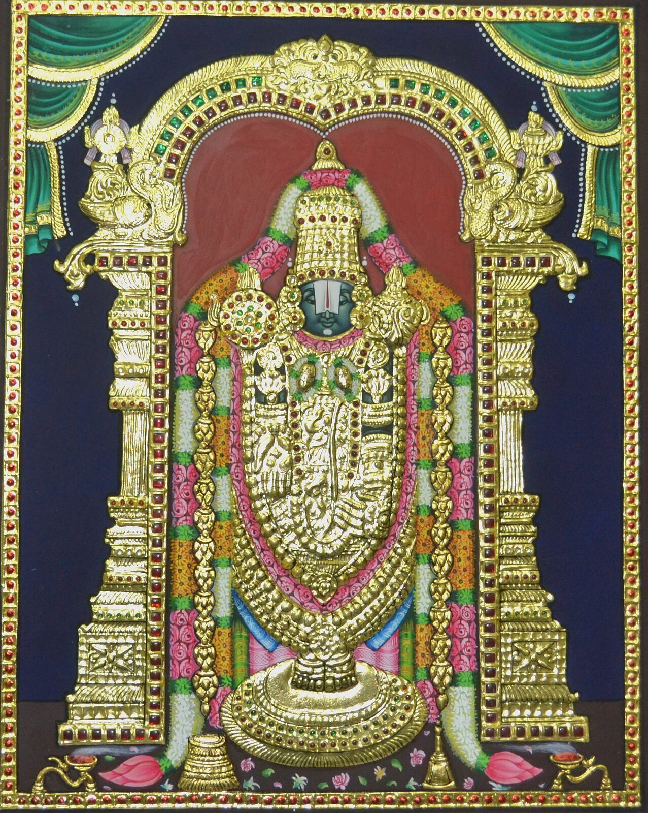 Tanjore painting with gold foil